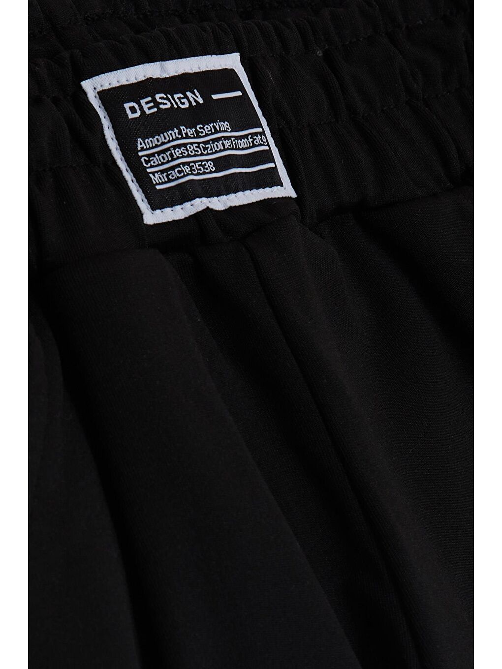 Kız Çocuk Alt Paçası Yırtmaçlı Beli Lastikli Armalı Siyah (8-14 Yaş)-2