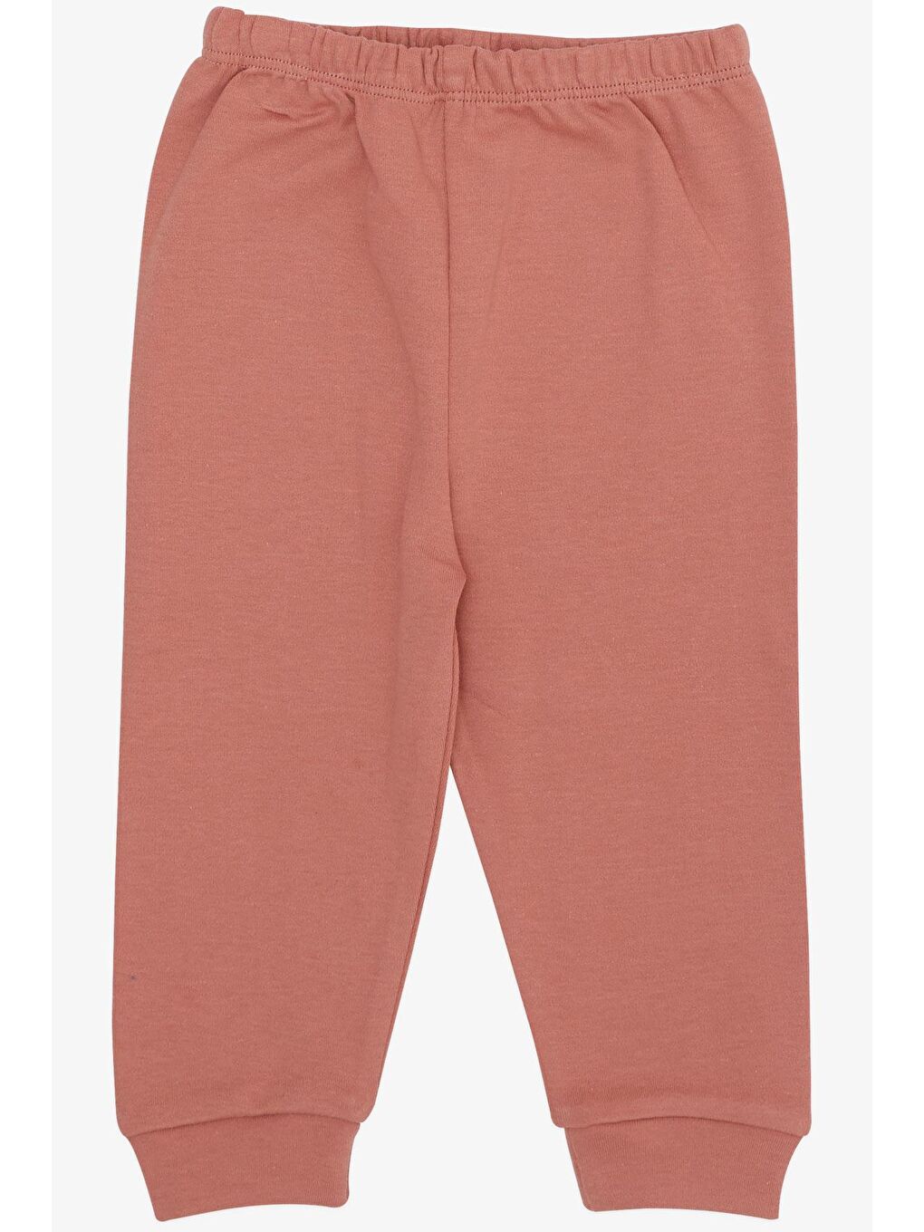 Pembe Kız Bebek Zıbınlı 3 Lü Takım Lale Çiçek Desenli Somon (4 Ay-1 Yaş)-5