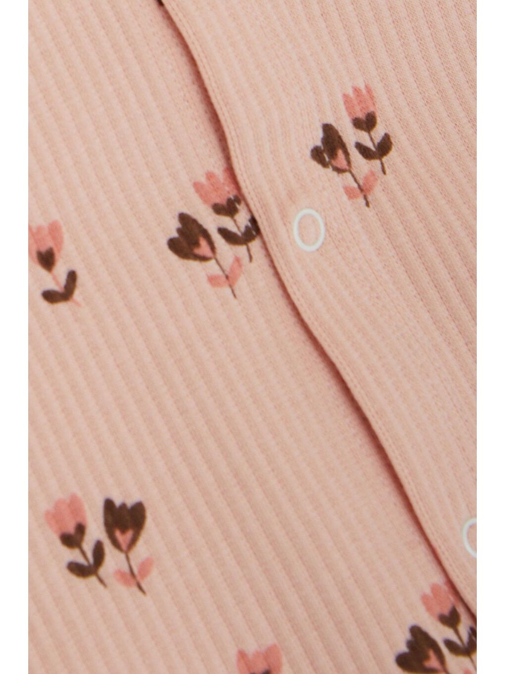 Pembe Kız Bebek Zıbınlı 3 Lü Takım Lale Çiçek Desenli Somon (4 Ay-1 Yaş)-6