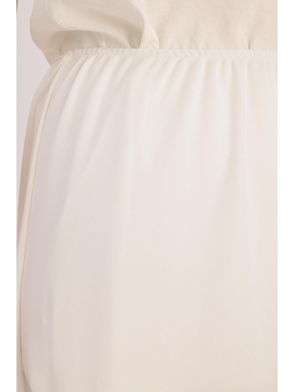 Açık Bej Jarse Beli Lastikli Etek Astarı-4