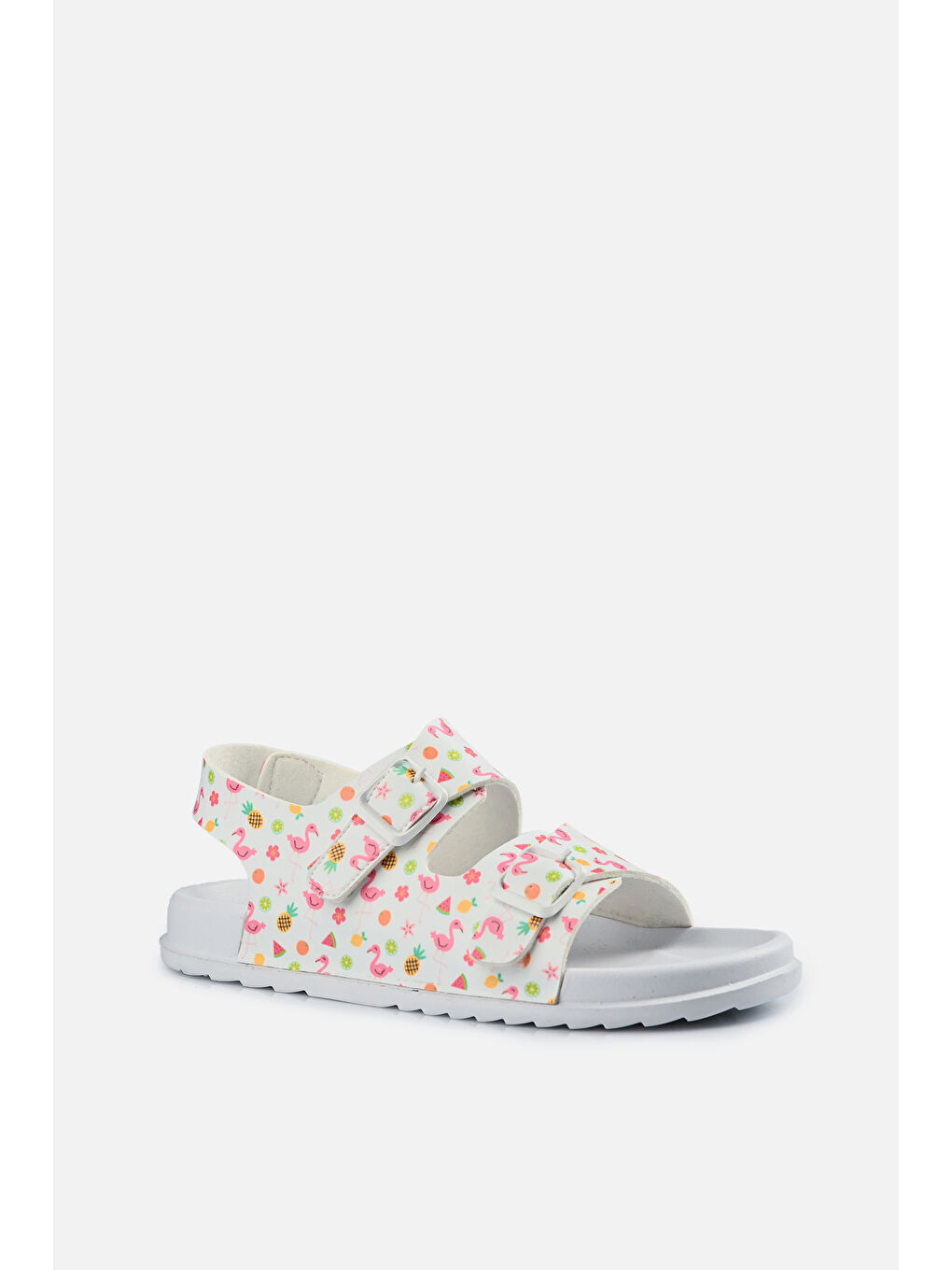 Miyu II Baskılı Kız Çocuk Beyaz Sandalet-1