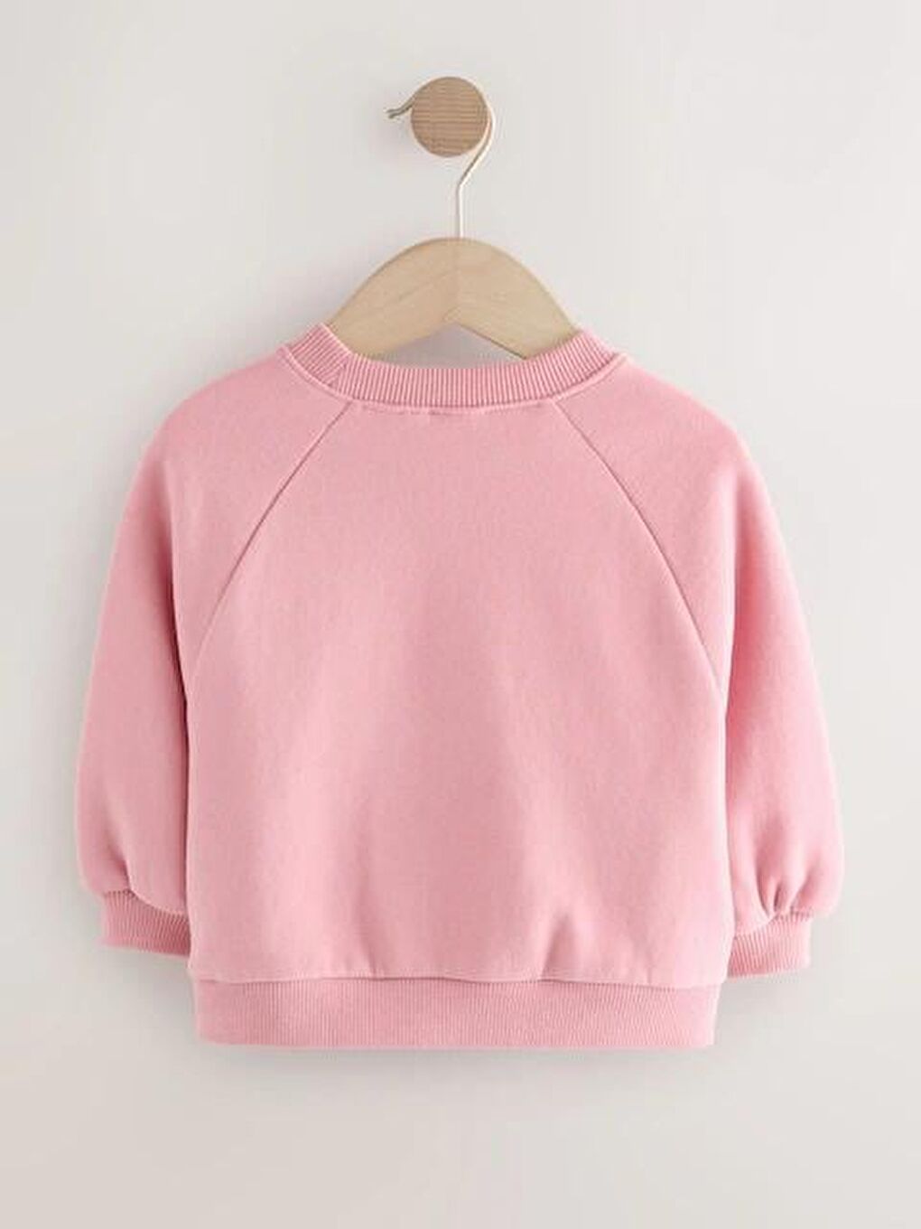 Kız Çocuk Pamuklu Pembe Sweatshirt Ve Çizgili Geniş Paça Eşofman Alt-Üst Takım-2