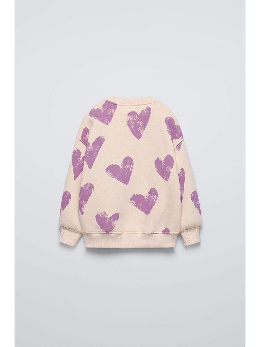 Karışık Kız Çocuk Pamuklu Lila Kalpli Sweatshirt Tayt Takım - Paris Yazı Detaylı-2