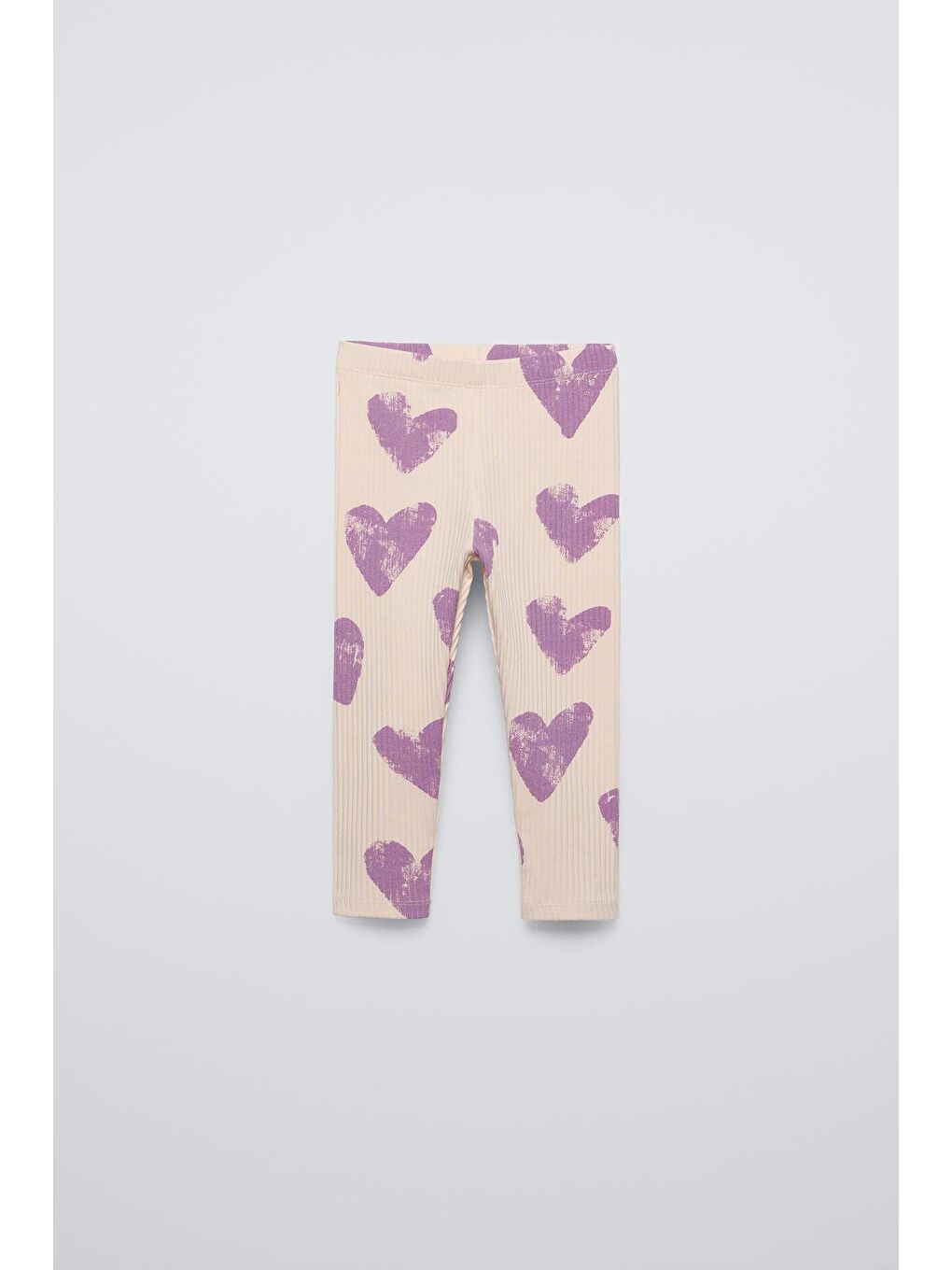 Karışık Kız Çocuk Pamuklu Lila Kalpli Sweatshirt Tayt Takım - Paris Yazı Detaylı-4