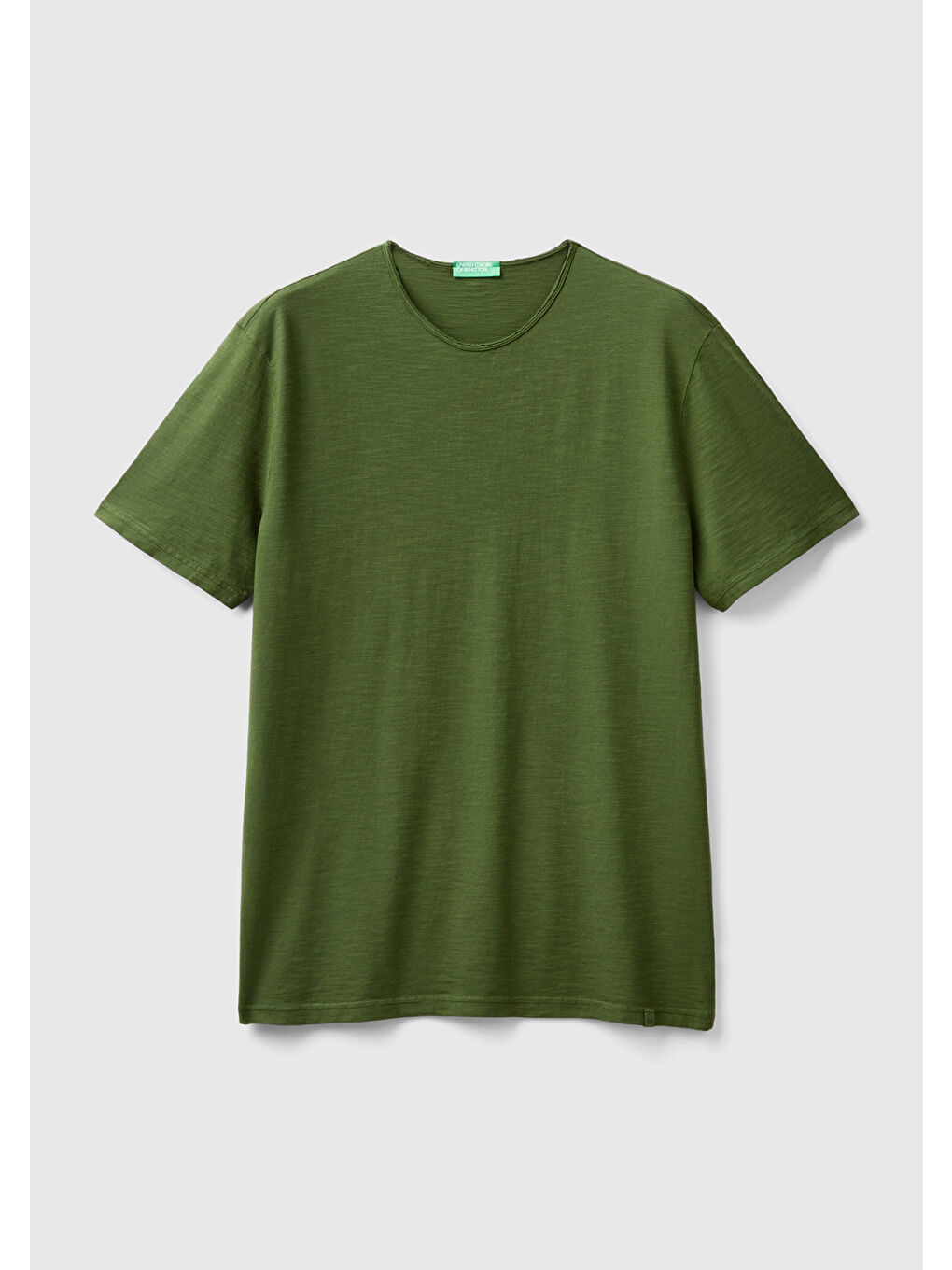 United Colors Of Benetton Erkek Yeşil Bisiklet Yaka Slub T-shirt - 1