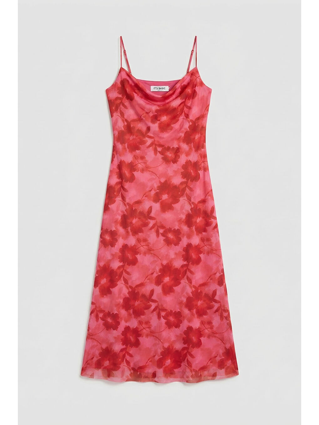 Kadın Pembe Baskılı s6 Çiçek Desen-5 Maxi Boy Özel Tasarım Elastan Elbise-1