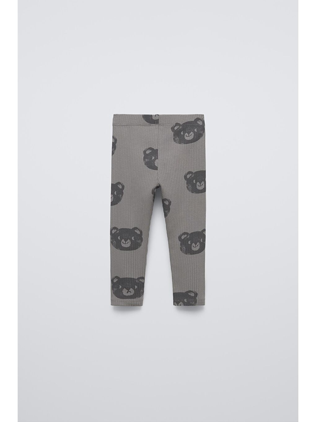 Kız Çocuk Pamuklu Gri Ayıcık Desenli Sweatshirt Tayt Takım - Tokyo Yazı Detaylı-4