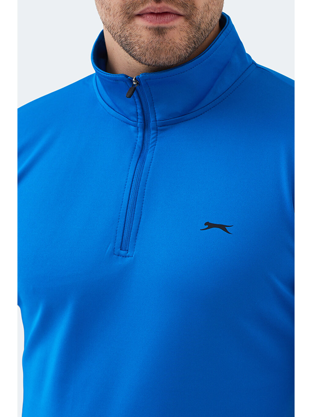 INTIMATE I Erkek Dik Yaka Fermuarlı Saks Mavi Sweatshırt-1