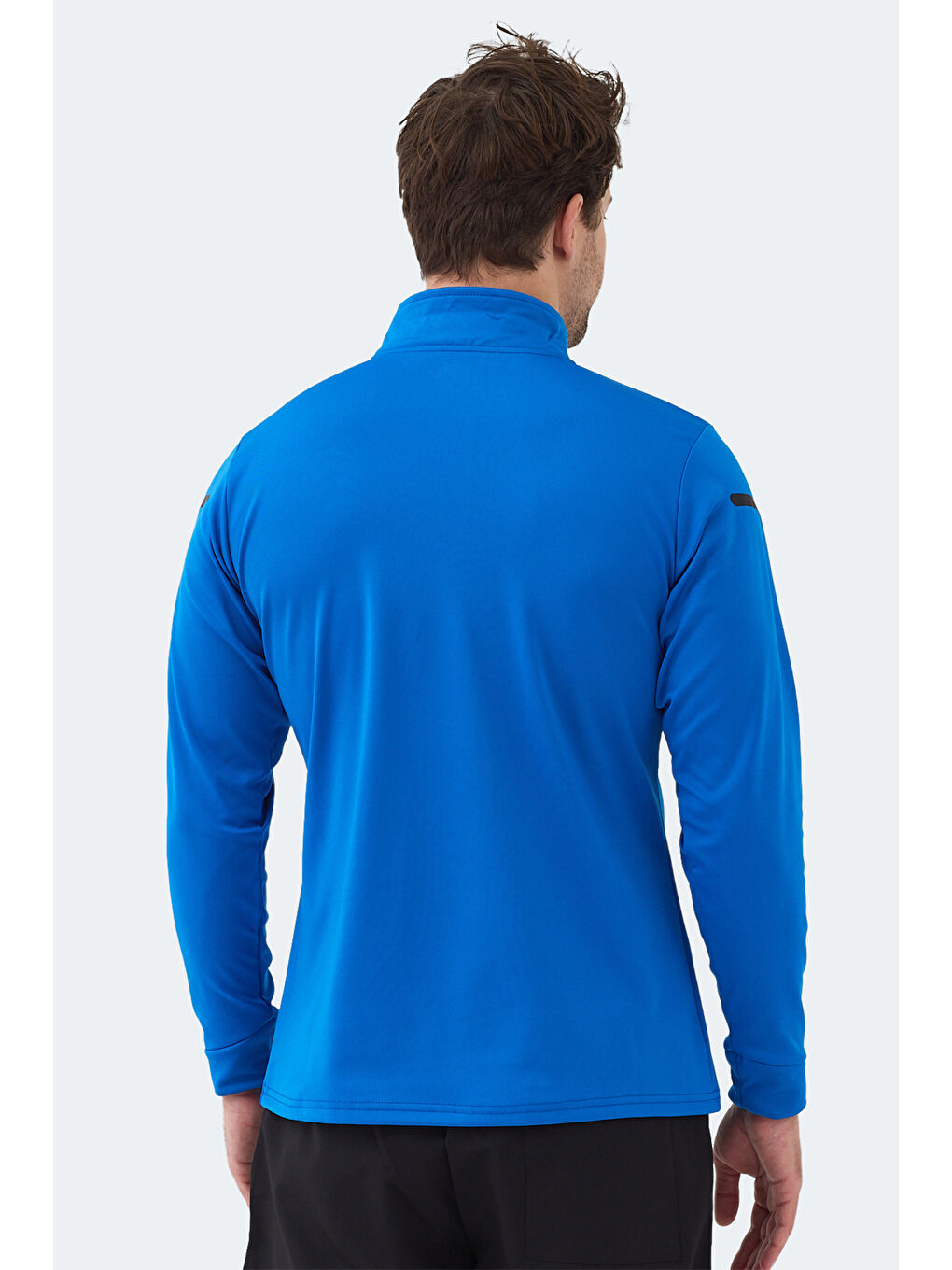 INTIMATE I Erkek Dik Yaka Fermuarlı Saks Mavi Sweatshırt-3