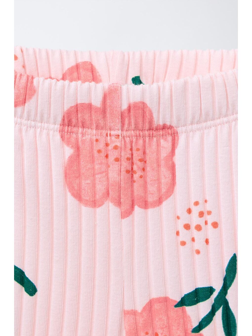 Kız Çocuk Pamuklu Pembe Çiçek Desenli Sweatshirt İspanyol Paça Tayt Takım-4