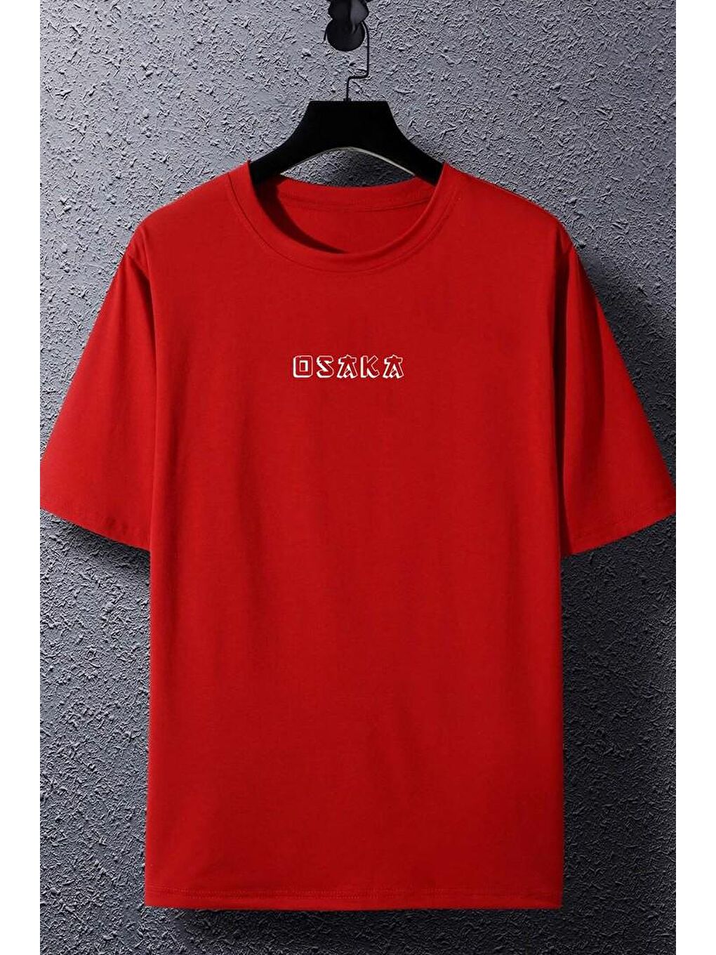 uyguntarz Kırmızı Unisex Osaka Baskılı T-shirt