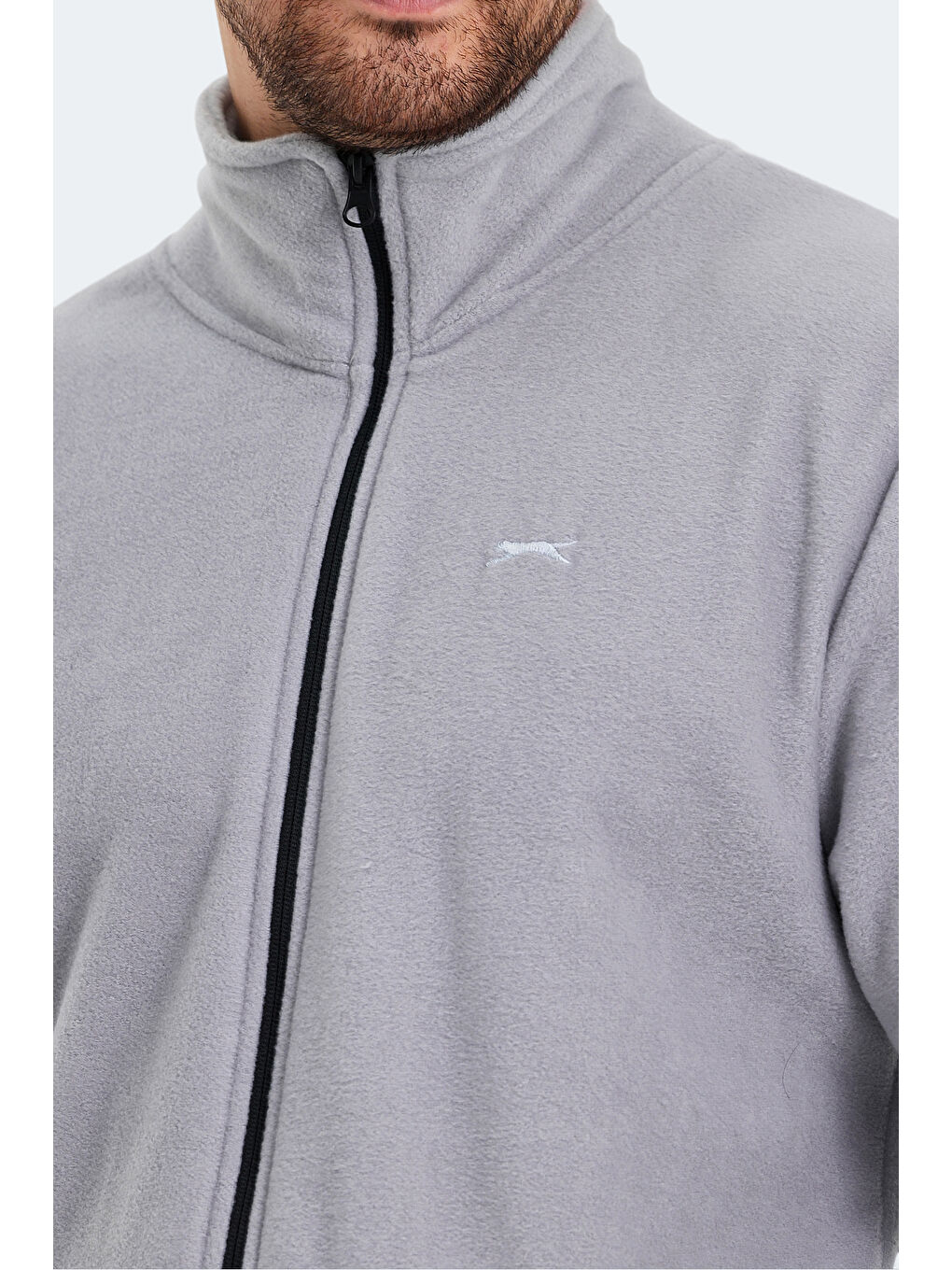 Karışık SANSA 2 Lİ SET Erkek Fermuarlı Dik Yaka Cepli Gri - Koyu Gri Polar-3