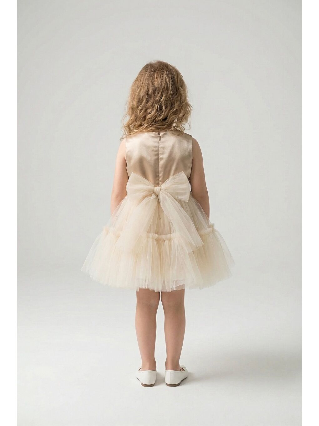 Bej Kız Çocuk Abiye-2