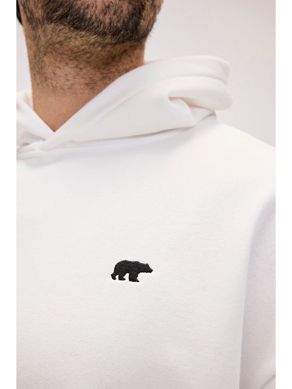 Bad Bear Beyaz Drake Beyaz Erkek Oversize Kapüşonlu Sweatshirt - 2