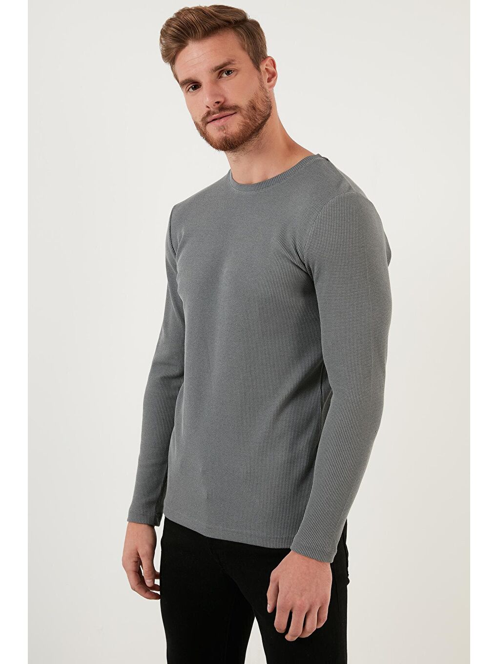 Buratti Açık Haki Pamuklu Bisiklet Yaka Slim Fit Basic Sweat 5905073 - 1