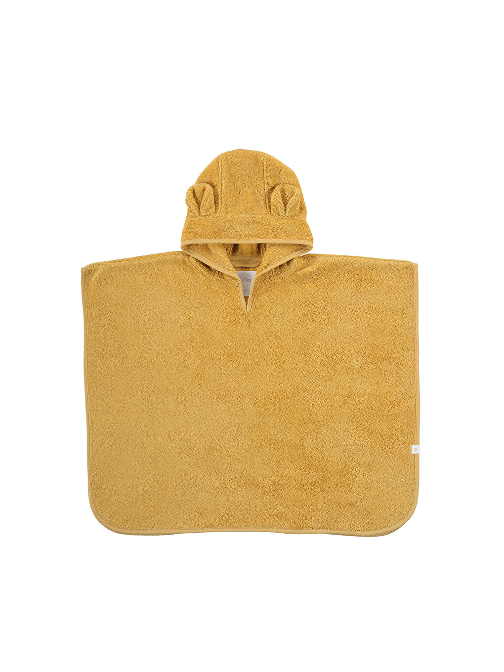 Kahverengi Tiny Bear Organik Pamuk Çocuk Panço Hardal-1