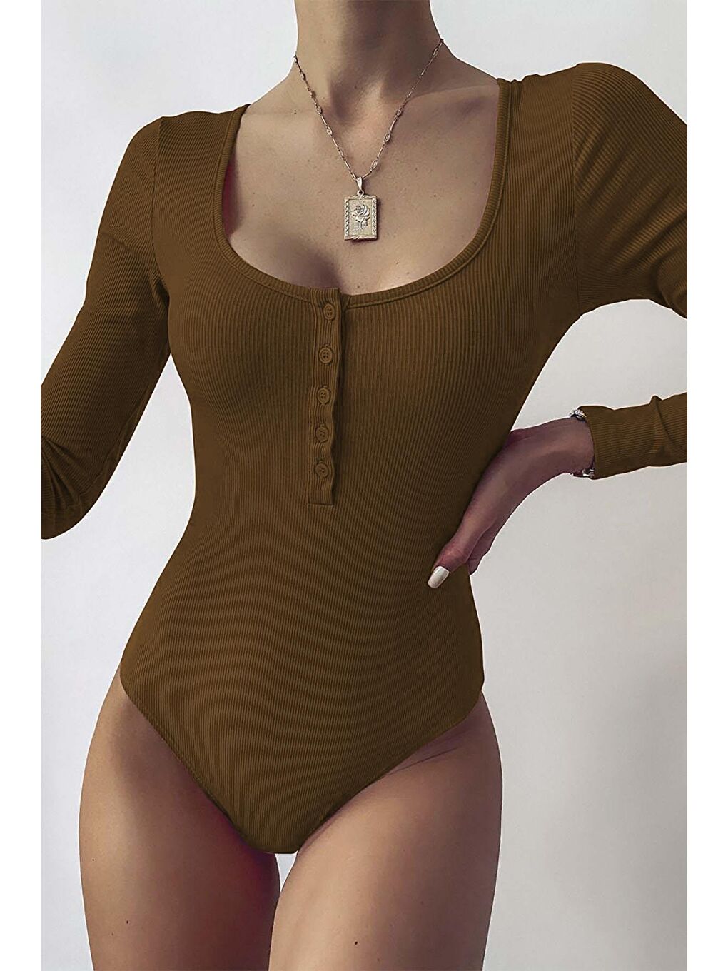 Kahverengi Bodysuit Mg1015