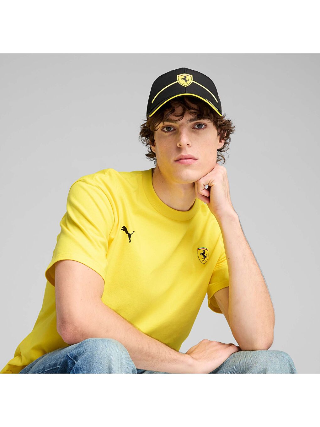 Siyah FERRARI Race Beyzbol Şapkası-3