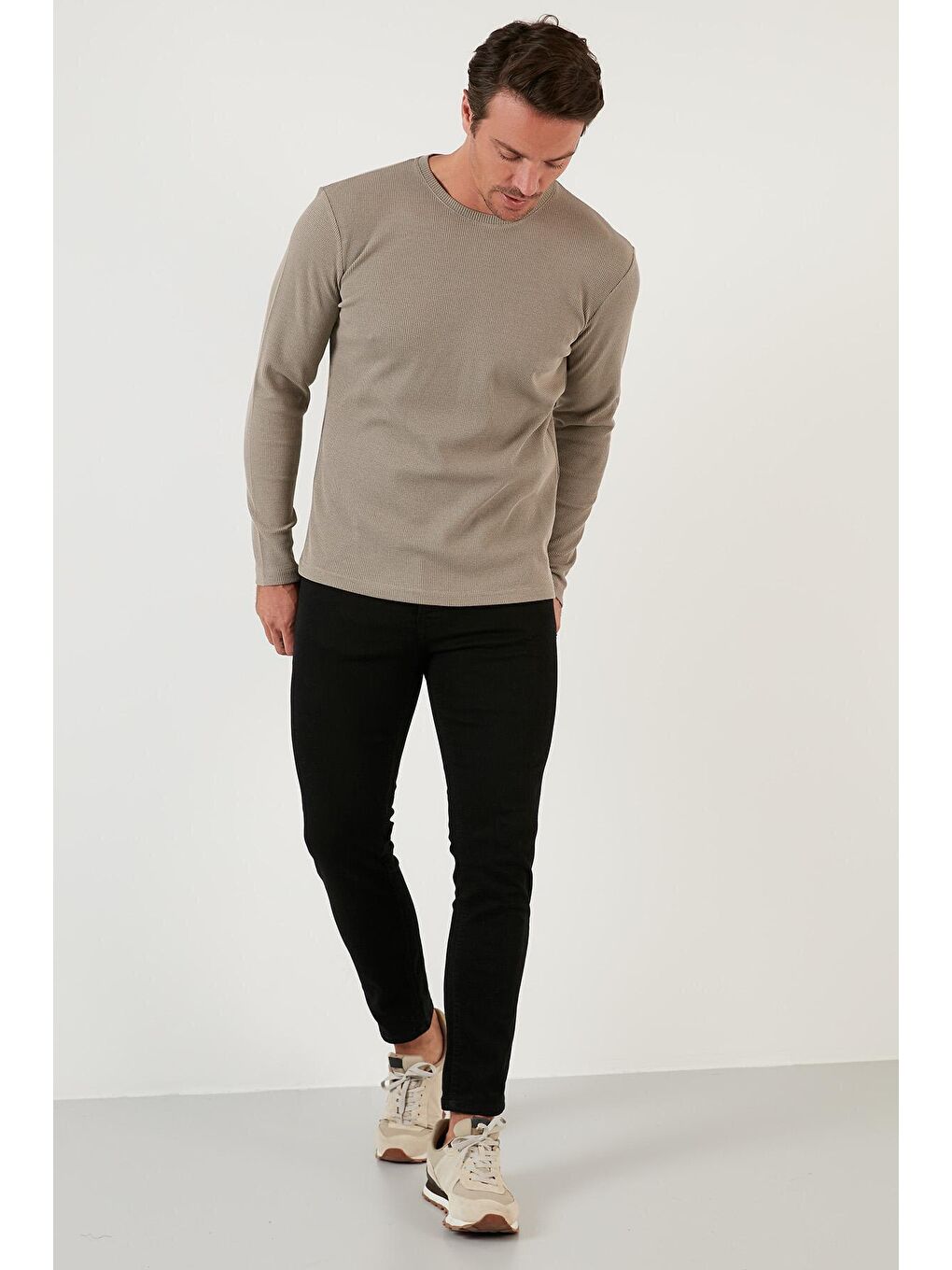 Buratti Taş Pamuklu Bisiklet Yaka Slim Fit Basic Erkek Sweatshirt 5905073 - 3