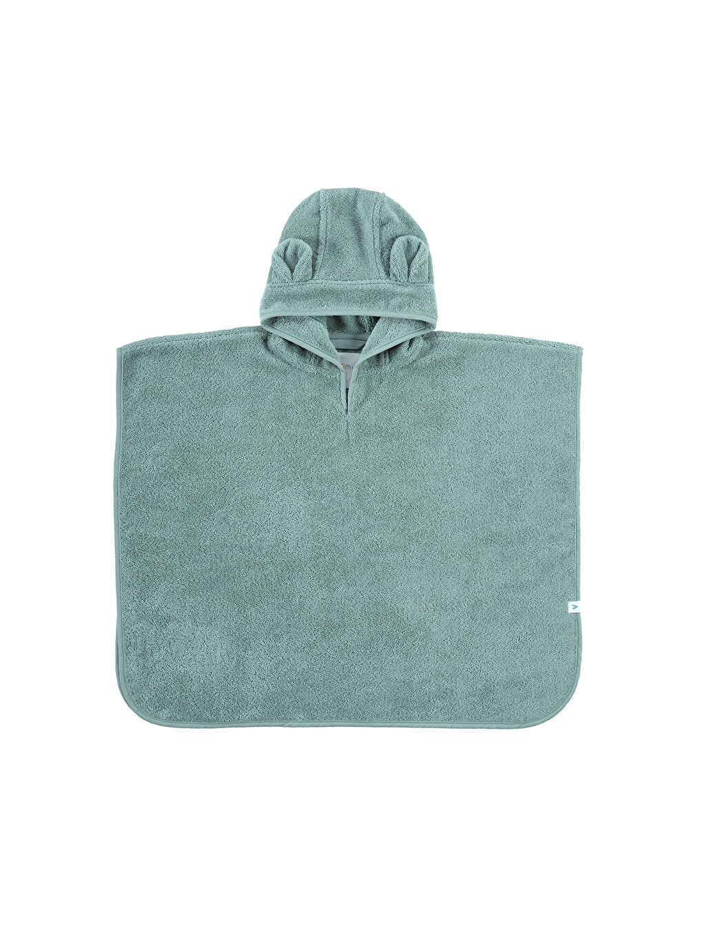 Yeşil Tiny Bear Organik Pamuk Çocuk Panço Mint-1