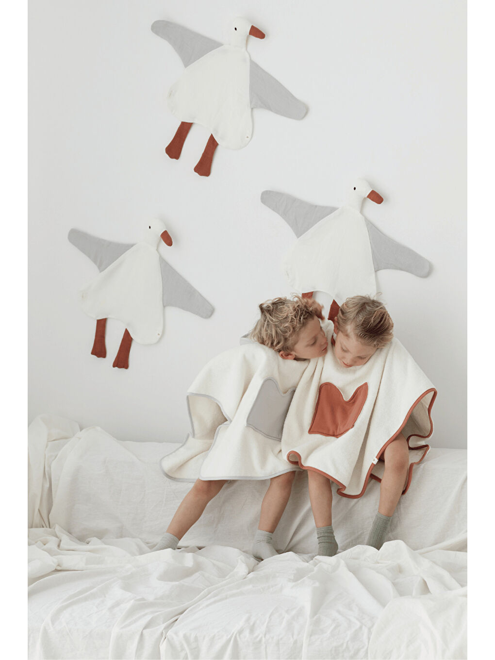 Joy of Colors Organik Pamuk Müslin Detaylı Çocuk Panço Gri-2