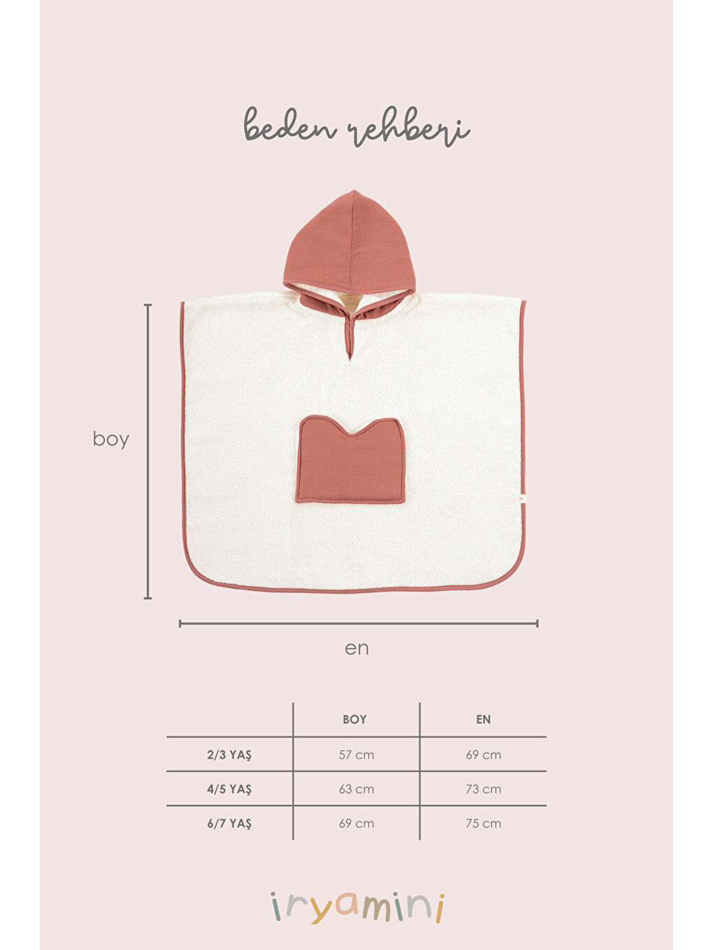 Kahverengi Joy of Colors Organik Pamuk Müslin Detaylı Çocuk Panço Kiremit-2