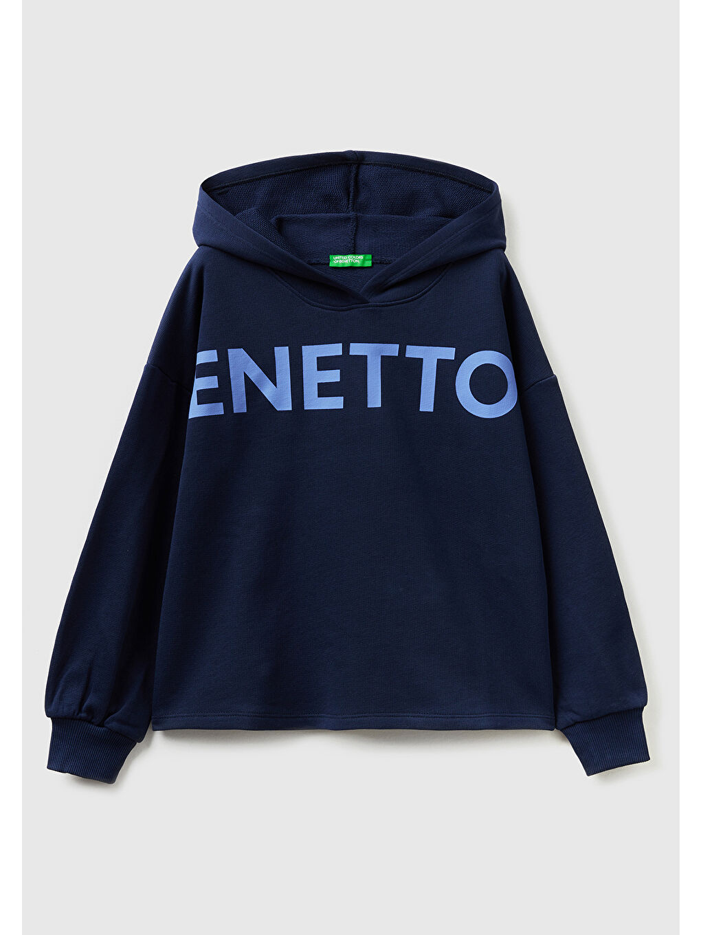 Kız Çocuk Lacivert Logo Baskılı Renk Bloklu Sweatshirt