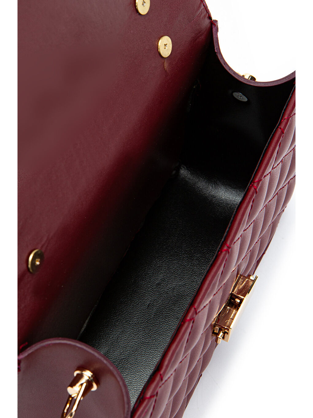 Gold Zincir Charm Detaylı Isabella Kadın Çapraz Çanta Bordo-5