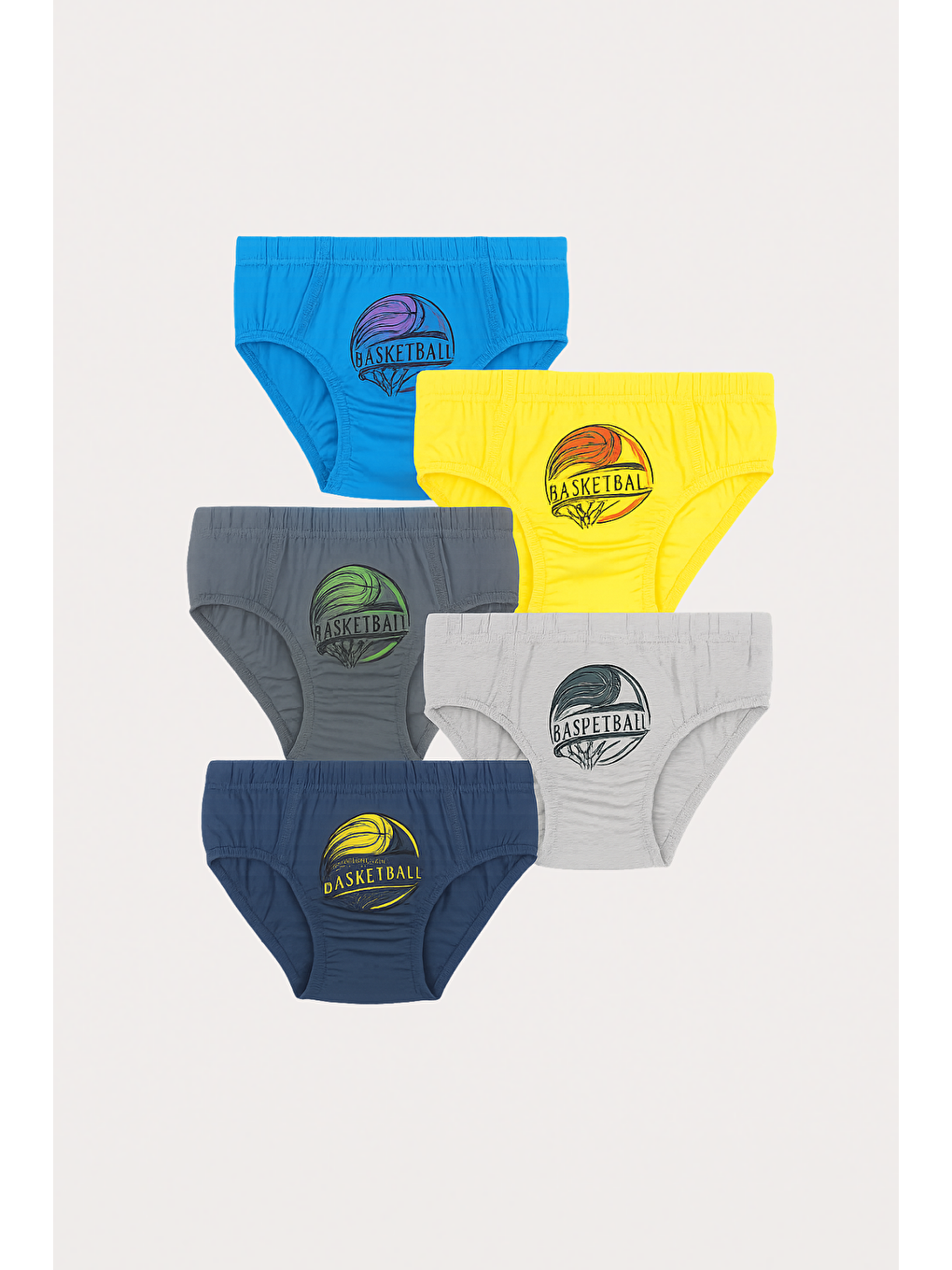 Karışık Erkek Çocuk Basketbol 5'Li Slip Külot