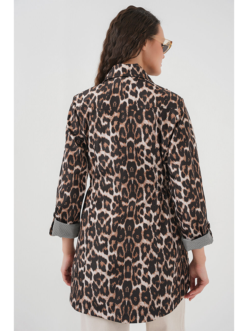 10322 Beli Büzgülü Trençkot - C. Kahverengi-6