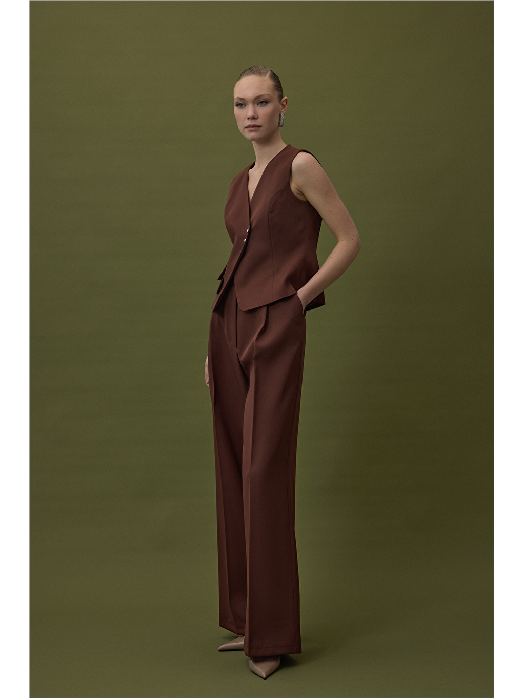 Kahverengi Sofia Palazzo Pantolon - Kahve-1