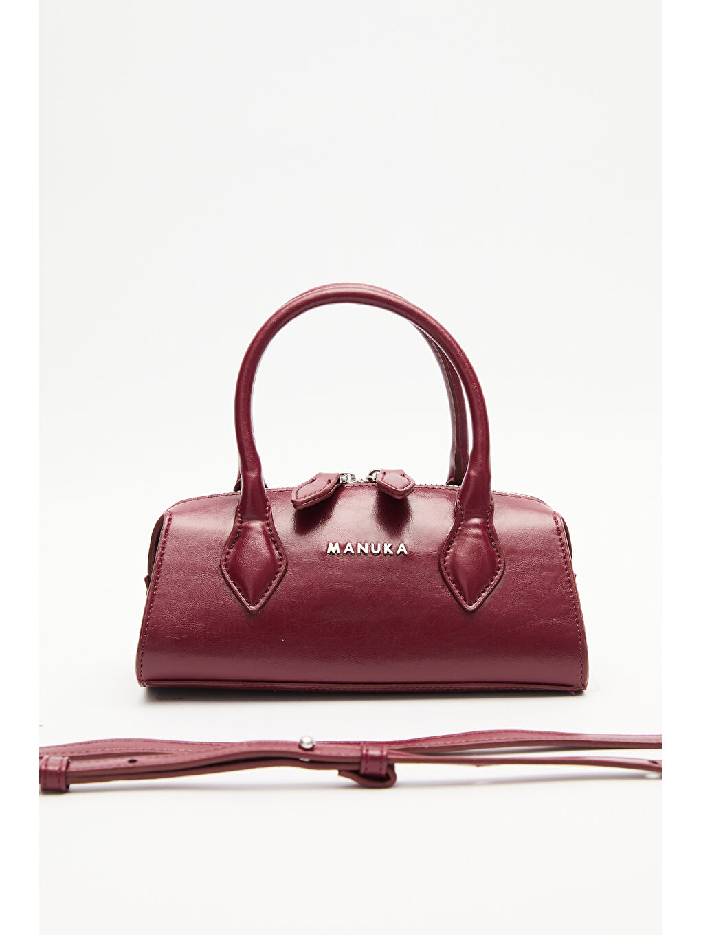 Deri Polo Mini Çanta Bordo-3