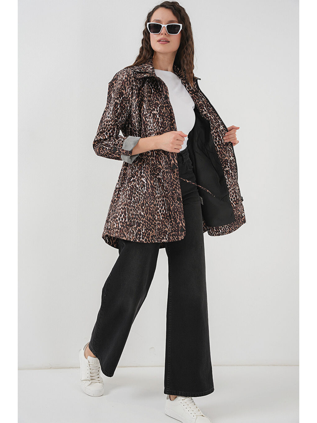 Kahverengi 10322 Beli Büzgülü Trençkot - E. Kahve-1