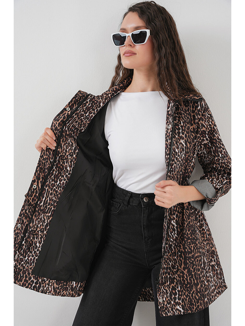 Kahverengi 10322 Beli Büzgülü Trençkot - E. Kahve-3