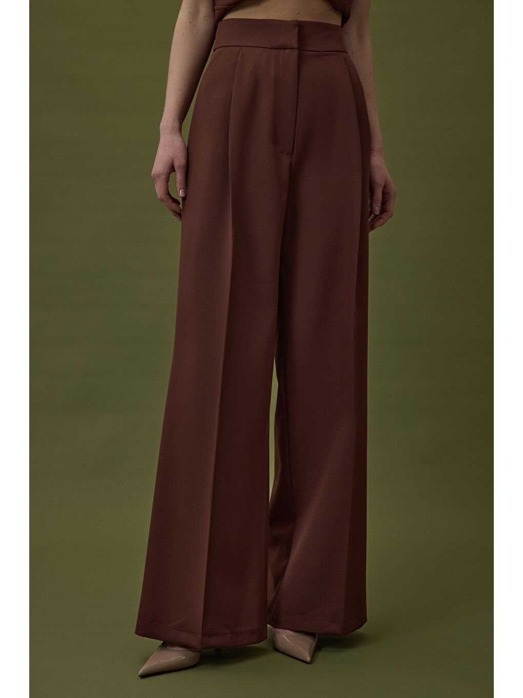 Kahverengi Sofia Palazzo Pantolon - Kahve-4