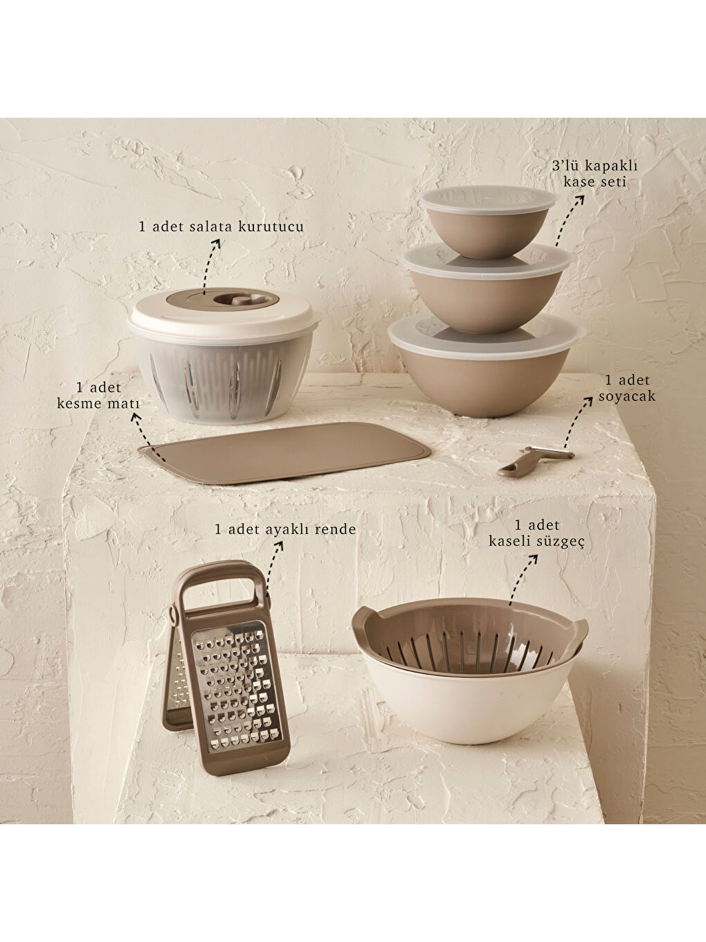 Linda Mutfak Seti Bej