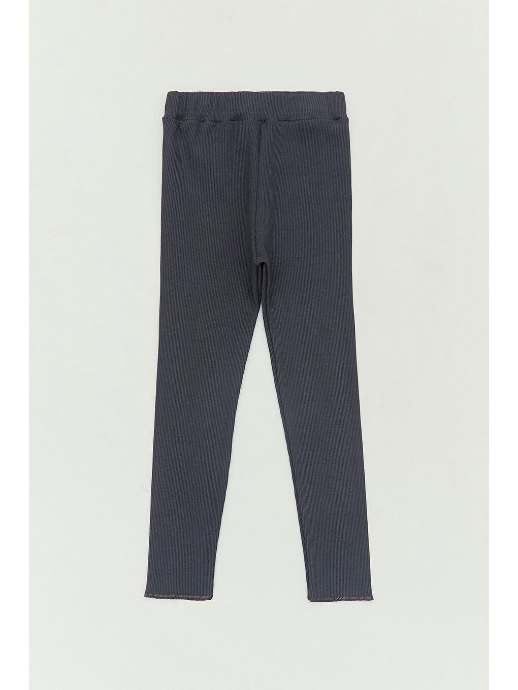 Antrasit %100 Pamuk Fitilli Beli Lastikli Kız Çocuk Tayt