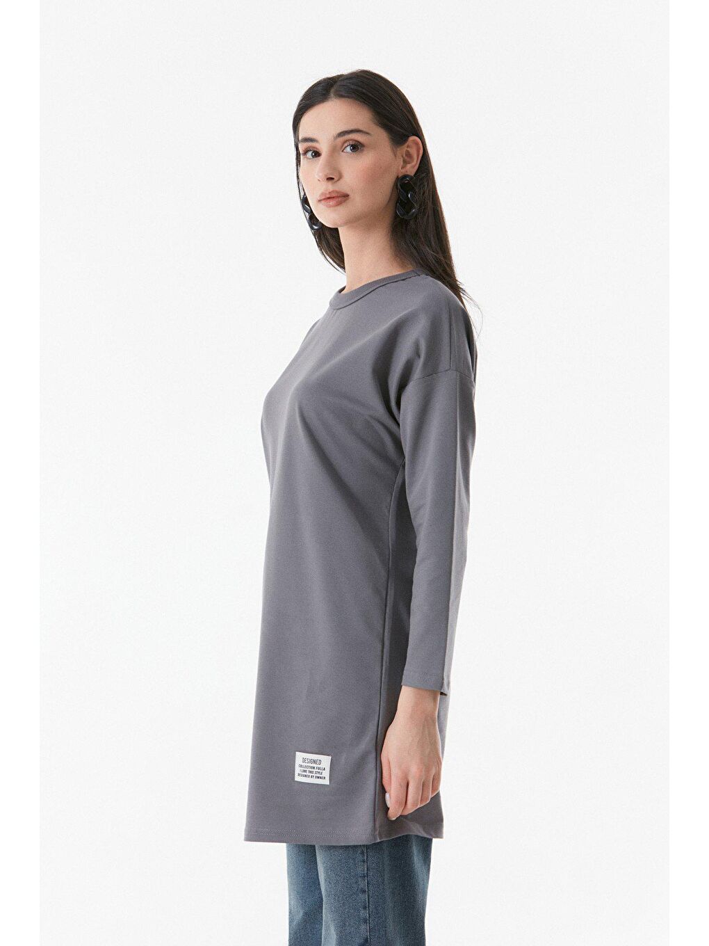 Fullamoda Füme Basic Bisiklet Yaka Tunik - 1