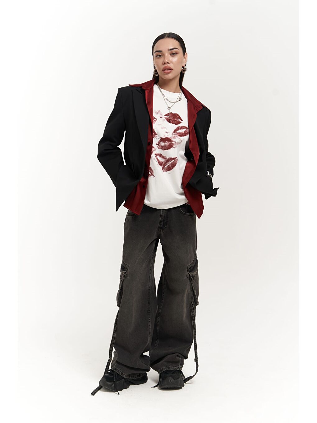 Catroux Gömlek Yaka Detaylı Siyah Blazer-1