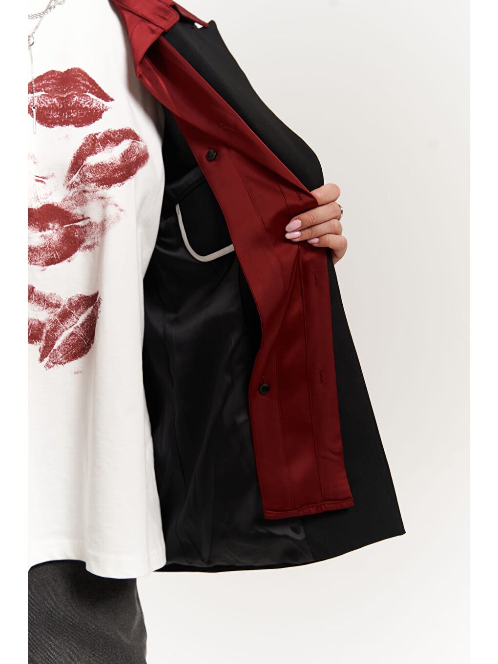 Catroux Gömlek Yaka Detaylı Siyah Blazer-6