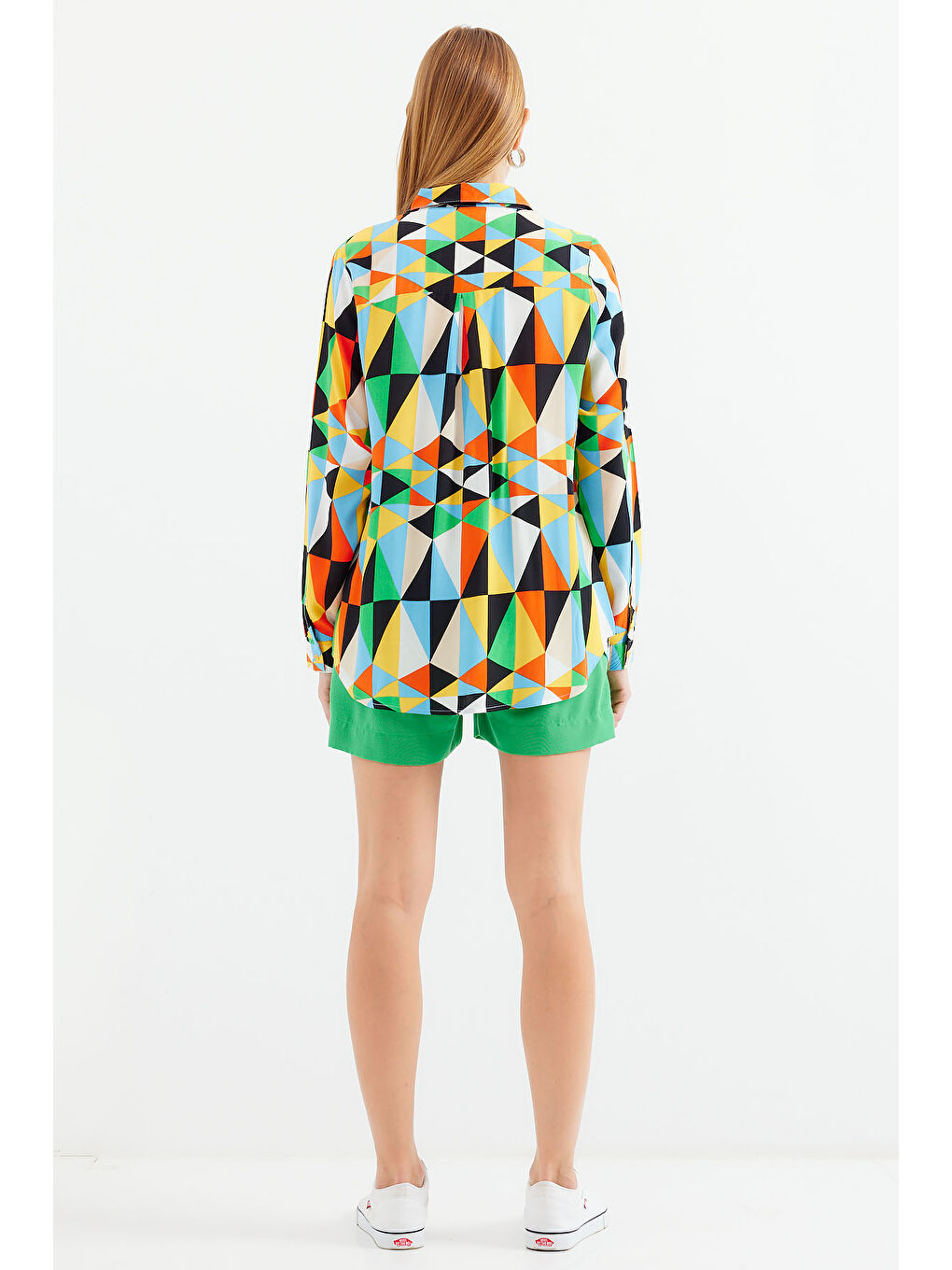 Karışık 3721 Grafik Desenli Gömlek - Çok Renkli-5