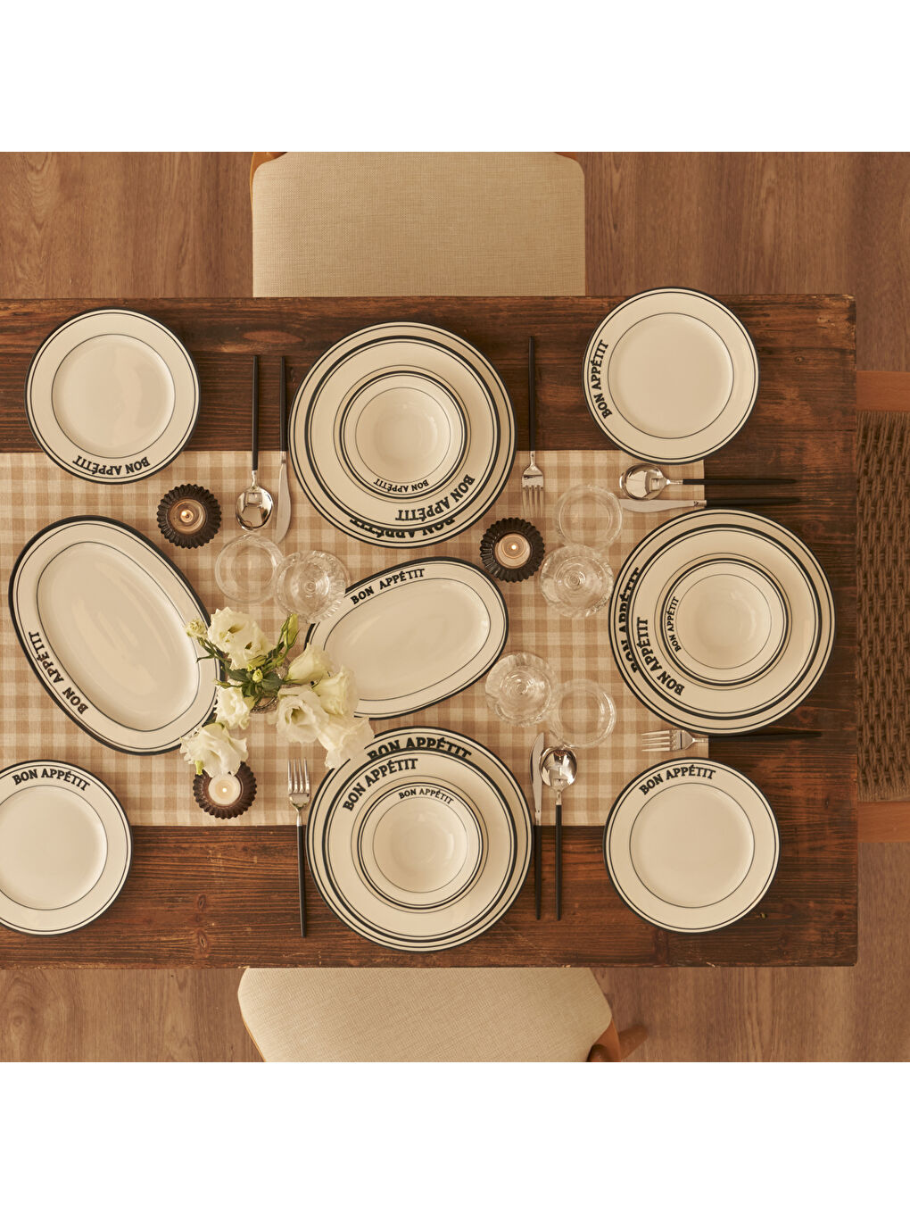 Bon Appetit 44 Parça Yemek Ve Kahvaltı Takımı Siyah