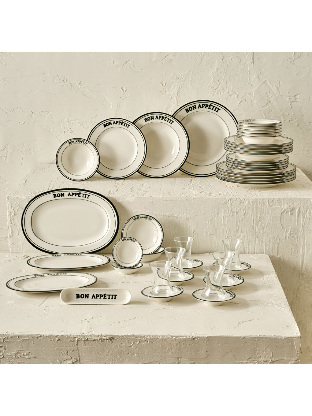 Bon Appetit 44 Parça Yemek Ve Kahvaltı Takımı Siyah-5