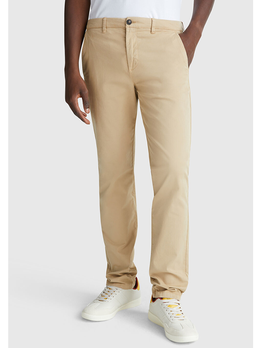 Erkek Bej Slim Fit Chino Pantolon