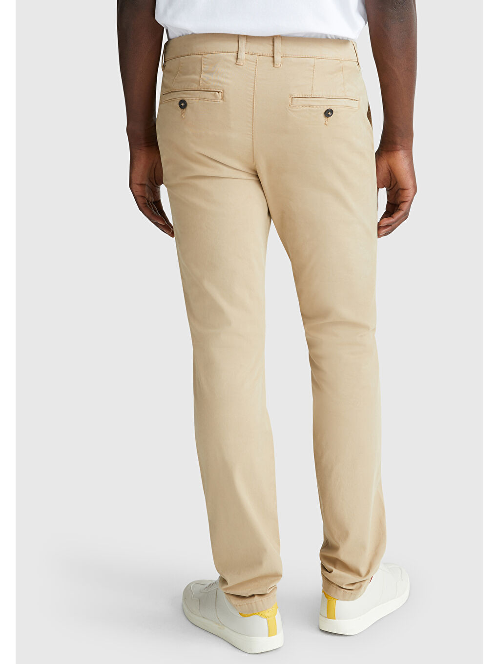 Erkek Bej Slim Fit Chino Pantolon-2