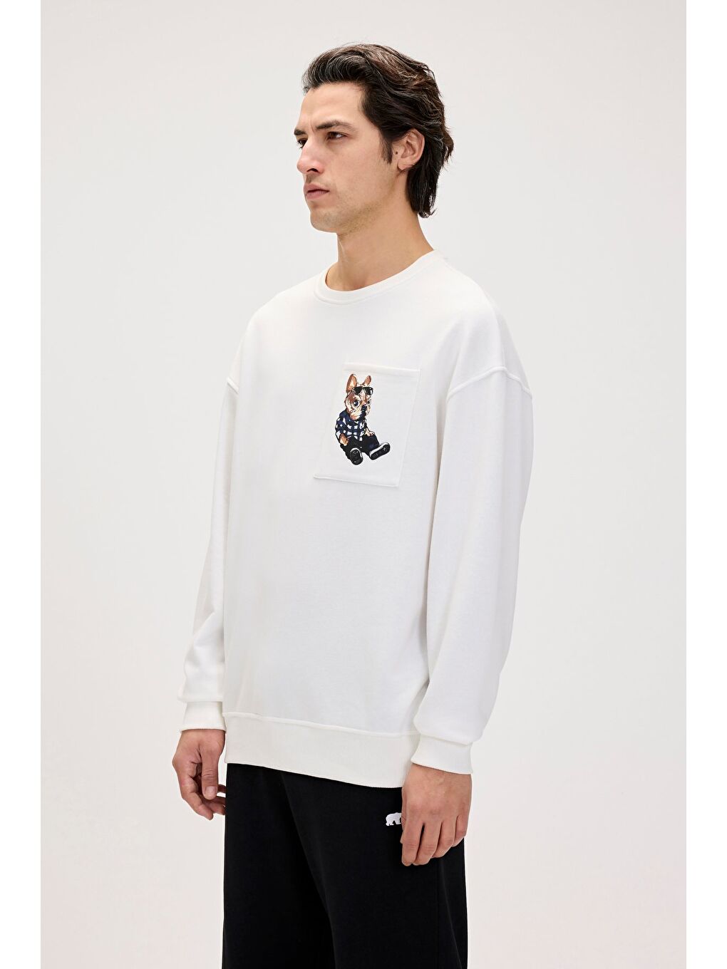 Bad Bear Javed Beyaz Erkek Baskılı Sweatshirt - 4