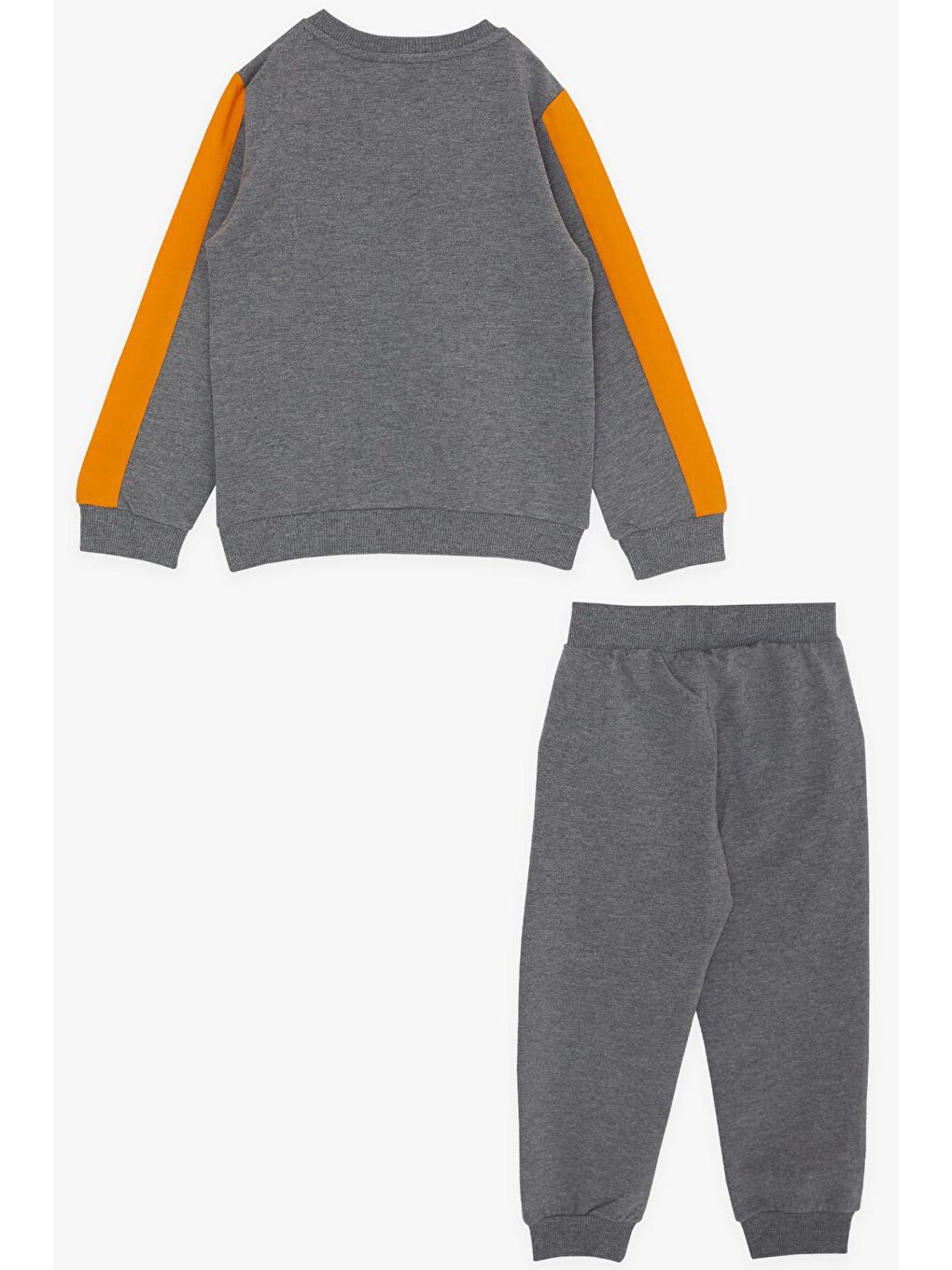 Erkek Çocuk Eşofman Takım Hayvancık Baskılı Kulakları Hareketli Koyu Gri Melanj (1-4 Yaş)-1