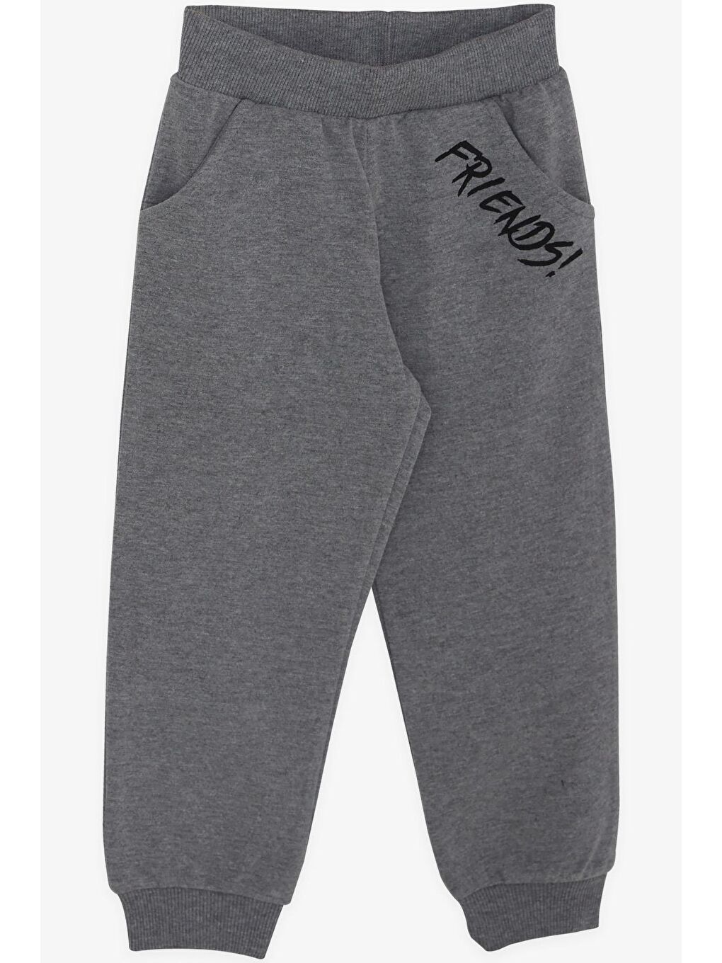 Erkek Çocuk Eşofman Takım Hayvancık Baskılı Kulakları Hareketli Koyu Gri Melanj (1-4 Yaş)-3