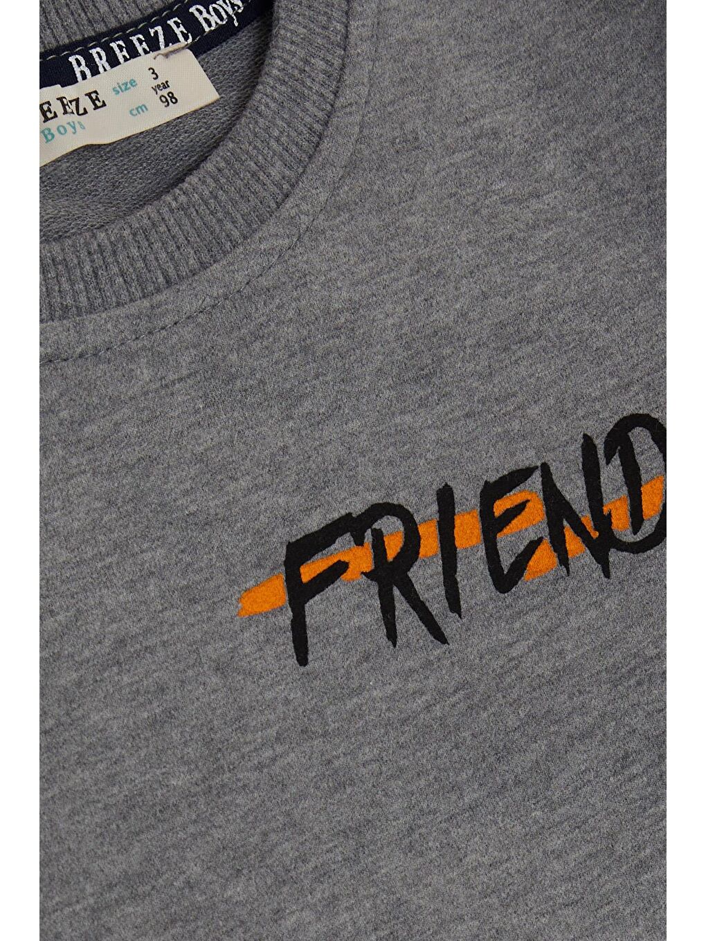 Erkek Çocuk Eşofman Takım Hayvancık Baskılı Kulakları Hareketli Koyu Gri Melanj (1-4 Yaş)-4