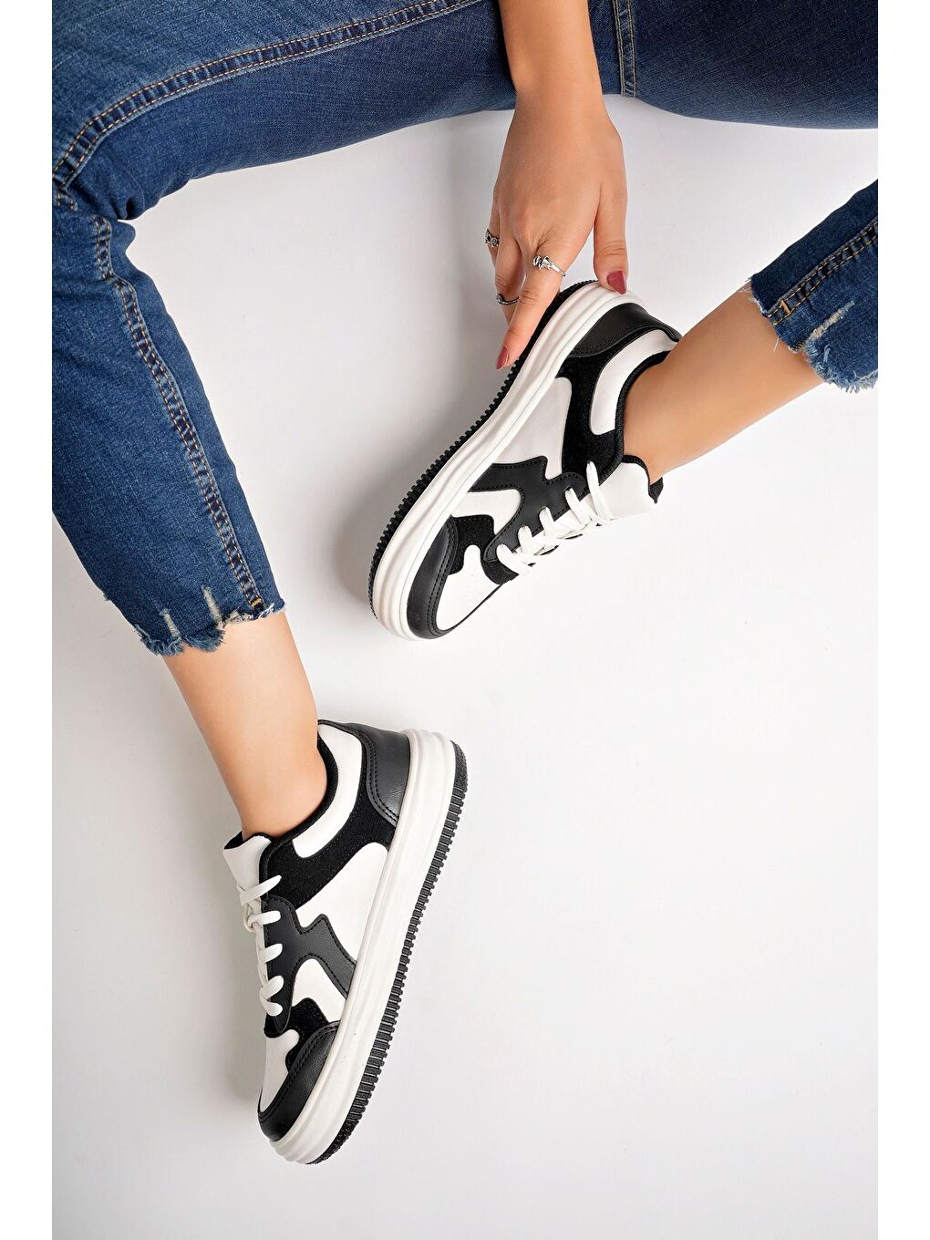 Siyah Kadın Sneaker Günlük Ayakkabı-3